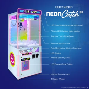 Neon Catch 31" Claw Machine with 7 Color Neon Cabinet Lights 8 NeonCatch Info 01 2048x2048