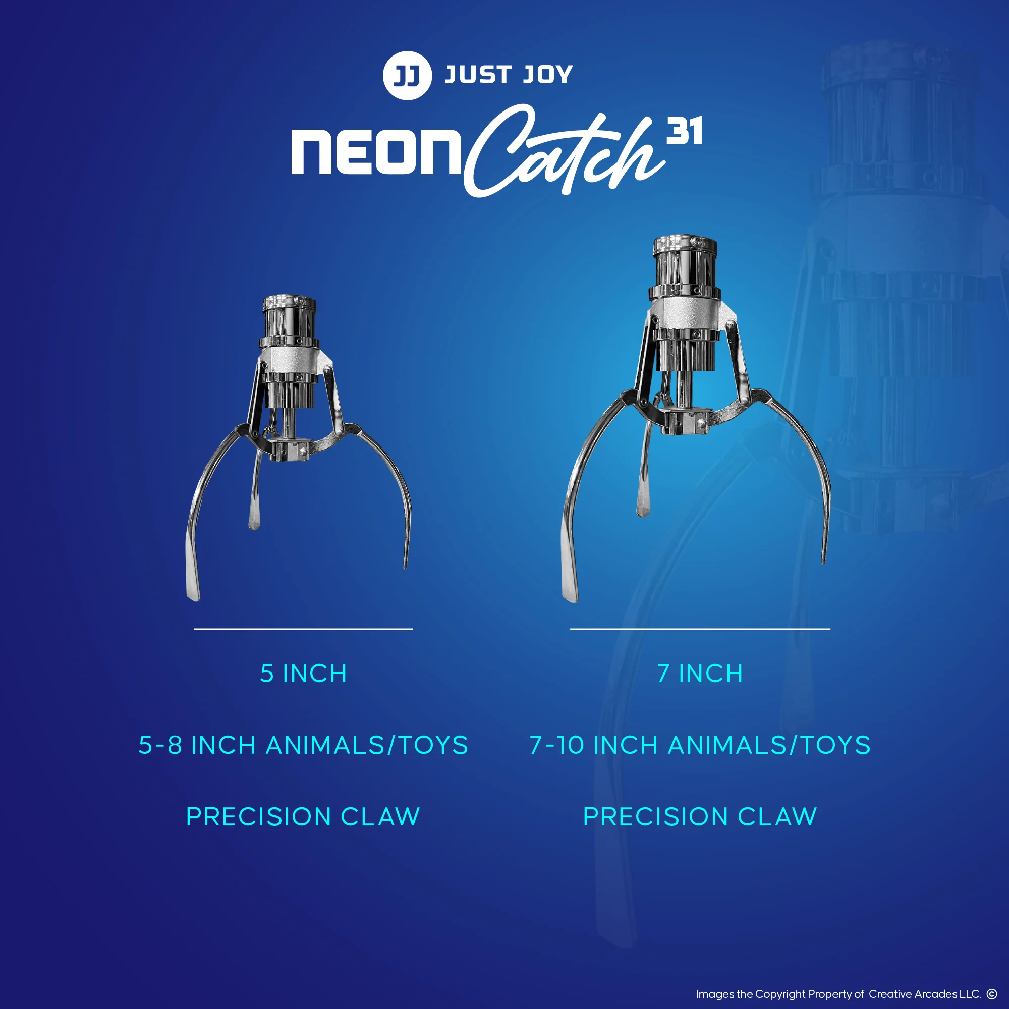 Neon Catch 31" Claw Machine with 7 Color Neon Cabinet Lights 3 NeonCatch31Claw 01 C89be7ae 60e6 491b 803b Cf13b95ee31f 2048x2048